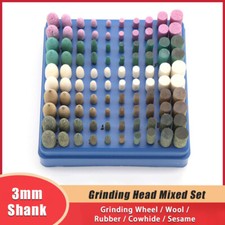 100Pcs Polishing Grinding Head Set Grinding Wheel Rubber Wool Cowhide Sesame