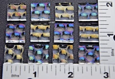 12 PIECES 1/2" x 1/2" CLEAR RADIUM TEXTURED UROBOROS 3mm THICK GLASS 90 COE