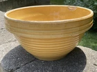 Antique Nelson McCoy Pottery Yellow Stoneware Mixing Bowl Shield Mark #11
