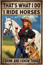 Funny I DRINK AND I KNOW THINGS Tin Metal Signs Home D cor 8x12