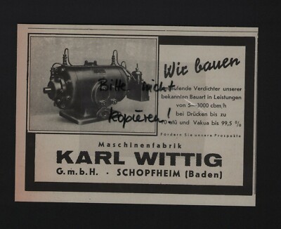 Schopfheim, Advertising 1936, Karl Wittig GmbH Machine Factory