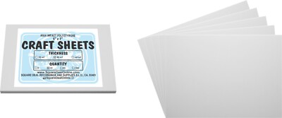 White Flex Plasticard Polystyrene Craft Sheets - 5''x7'' - .040'' thick - 10 Pack