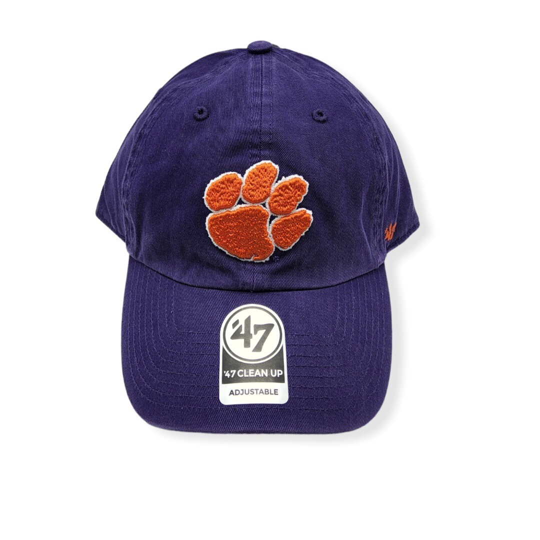 47 Clemson Tigers Clean Up Purple Adjustable Strap Hat Dad Cap