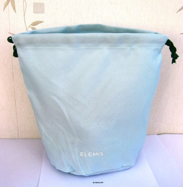 Elemis Large Blue Textured Unlined Drawstring Make Up/Travel Bag New