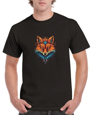 Fuchs Grafik T-Shirt Unisex Baumwolle Damen Herren Tiere Natur Wald