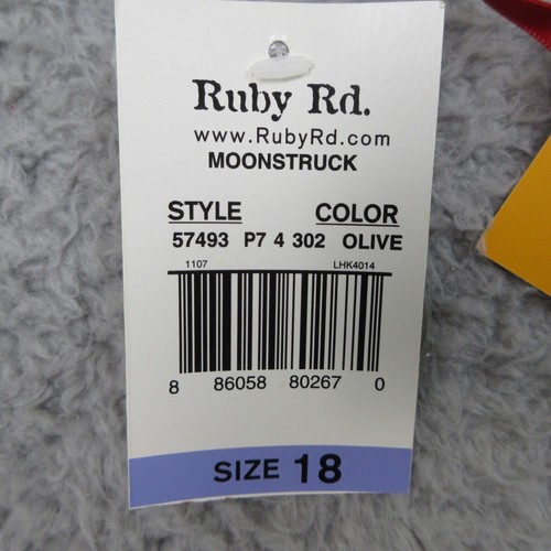 Ruby Rd Rain Jacket Womens Size 16 Green Metallic Goblincore Earthy Mossy Bold - Picture 17 of 24