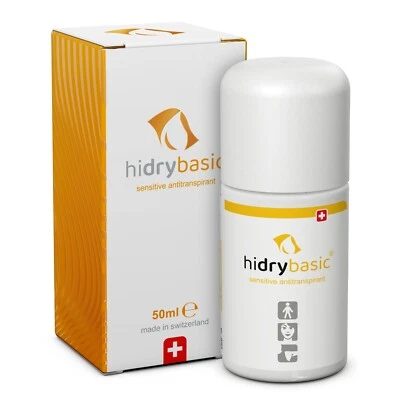 hidry basic Antitranspirant (50 ml) gegen Schwitzen und Schweiß, kein Deo