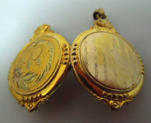 s953 Vintage Bellissimo Blocco Foto Inciso Oro Rotondo - Foto 4 di 5