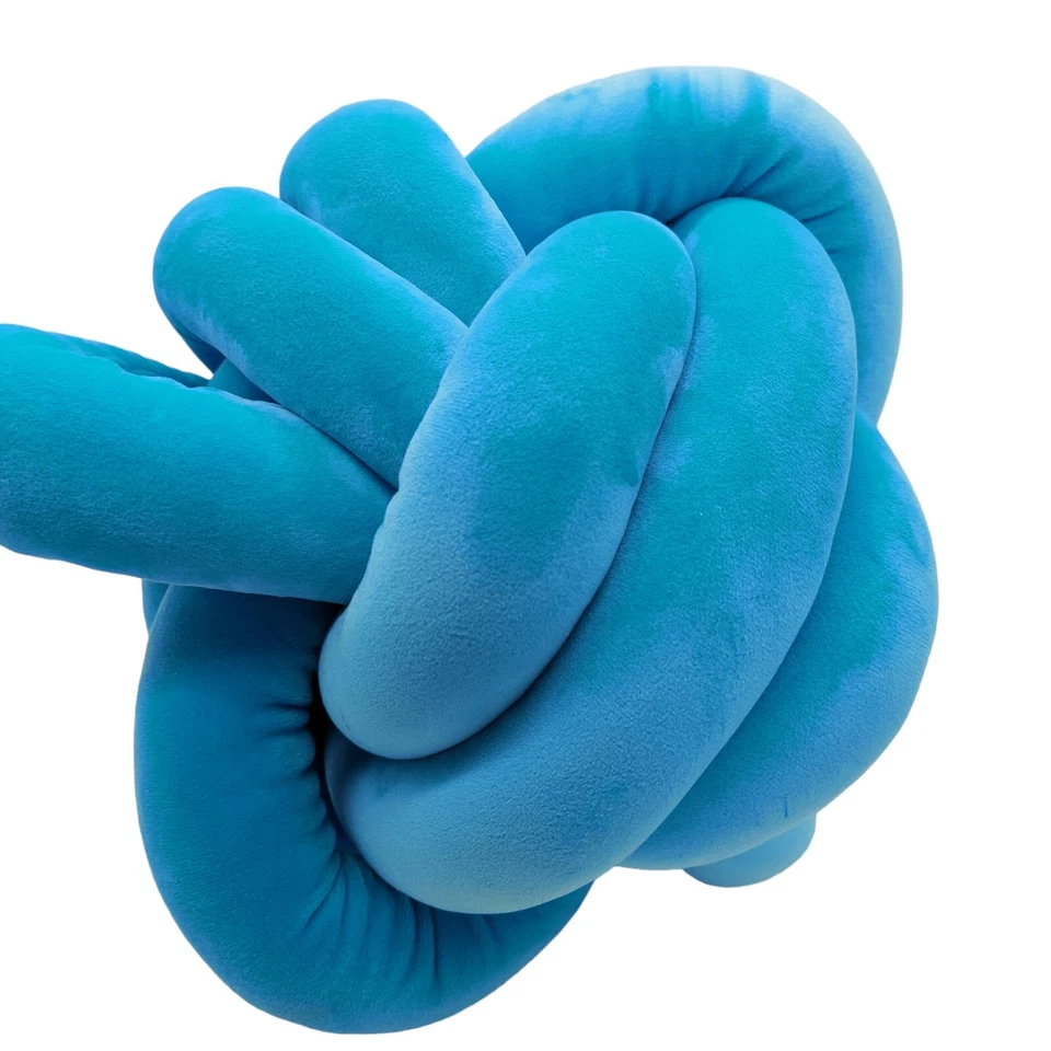 Knot Pillow Round Ball Blue Plush Stuffed - Image 2 of 4