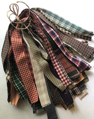 50 MUTI COLOR Homespun Strips Check/Plaid/Etc 1/2'' x 18'' or 1'' x 18''  YOU CHOOSE