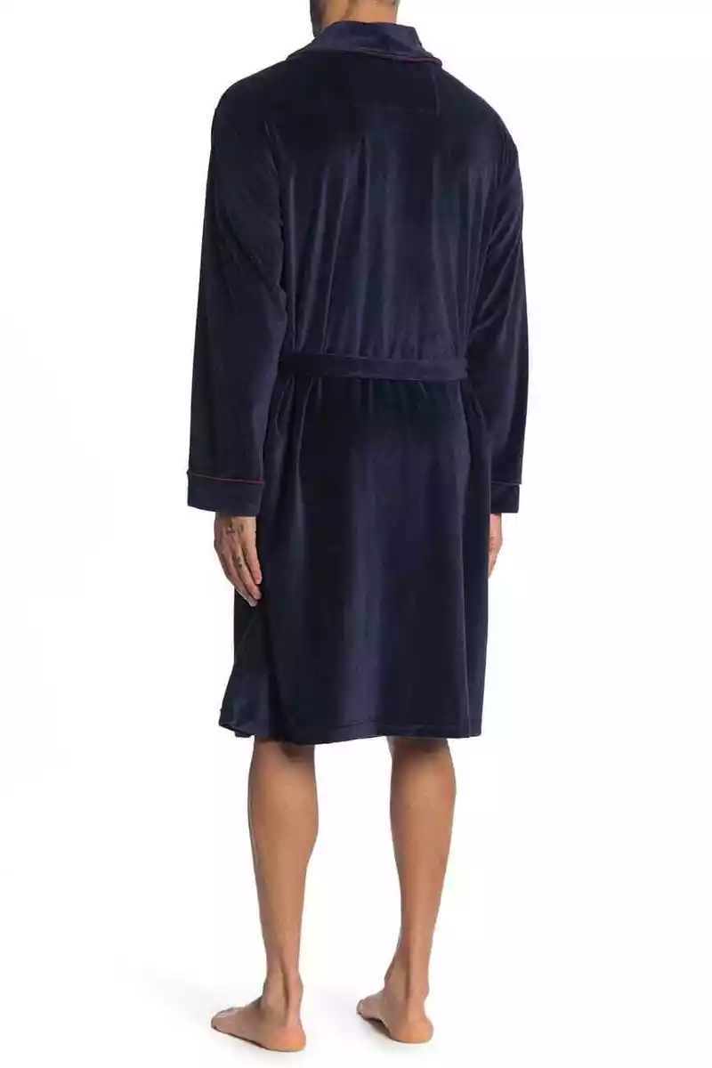 NEW TED BAKER DRESSED TO CHILL VELOUR ROBE BLUE LONG SLEEVES SOFT SIZE S M