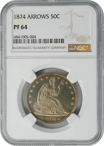 1874 Seated Liberty Half 50c Arrows PF64 PR64 NGC 949825-12