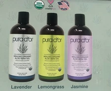 PURA D'OR Organic Aloe Vera Gel Deep Hydrating Moisturizing for Face Skin & Hair