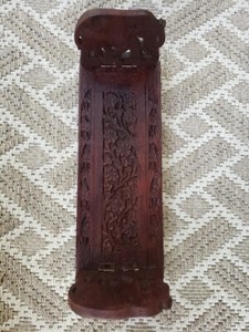 Carved Teak Wood Elepant Folding Book Stand Holder India 