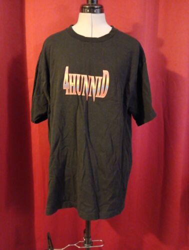 Forever By 4Hunnid Black T-shirt Rainbow 4Hunnid Men Size Large Front Back Logo - Picture 1 of 7