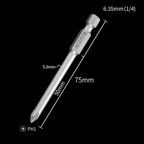 1/4" Magnetisch S2 Stahl Kreuzschlitz Bit PH00 PH0 PH1 PH2 Länge 50mm - 200mm - Picture 38 of 58