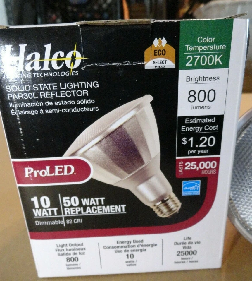 2 Halco PAR30L LED Flood Light Bulb 80958 PAR30FL/827/ECO/LED DIMMABLE 10W 2700K - Image 4 of 4