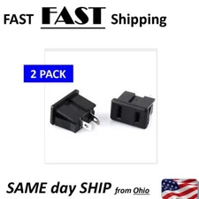 AC replacement power socket - 2 prong socket part - small black power socket NEW