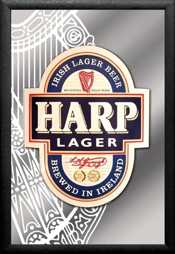 Set: 2 Espejos Harp Lager Cerveza 20x30 Cm Decoración Imágenes De Pared - Imagen 3 de 3