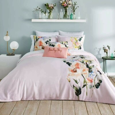 Ted Baker Elegant 3P Full Queen Duvet Cover Shams Set New $300