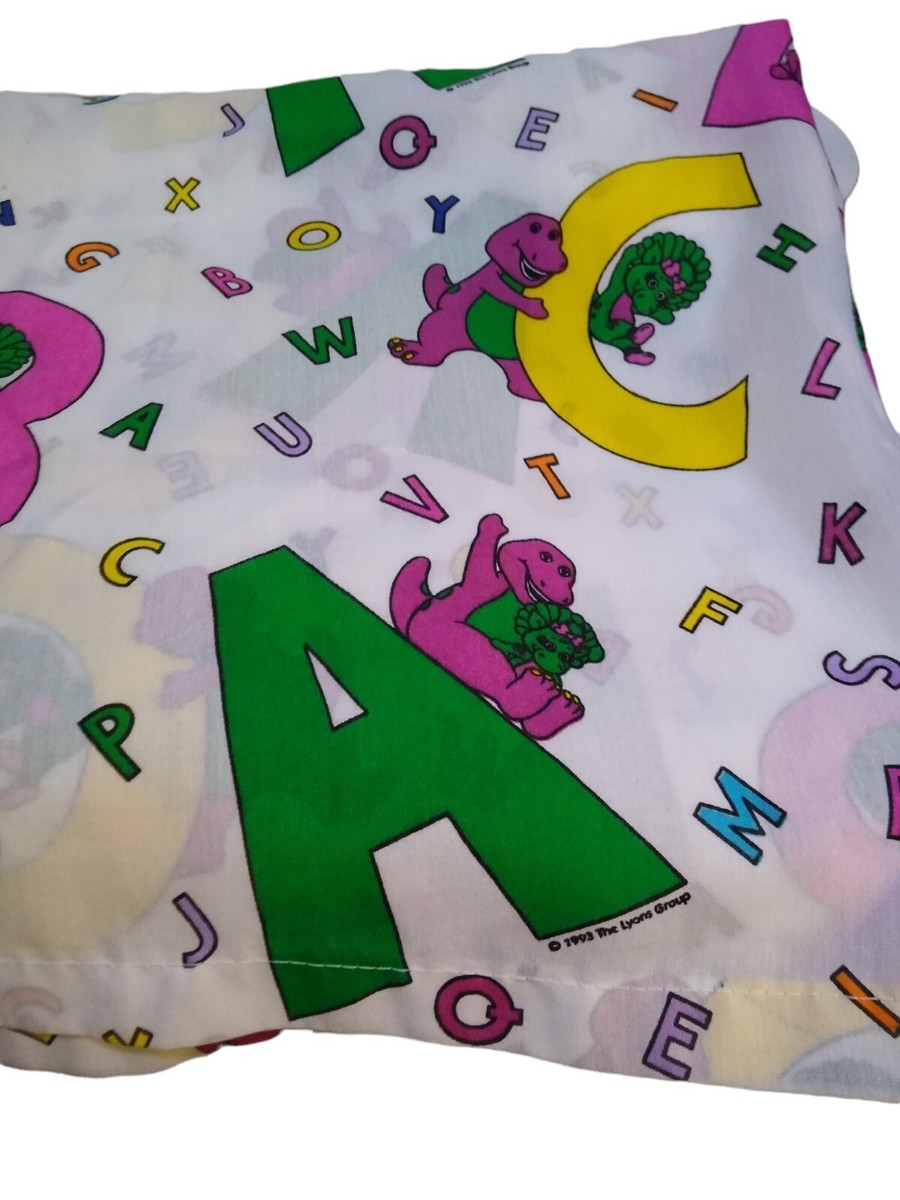 Vintage 90s Barney ABC SINGLE Curtain Panel Baby Dreams USA 1993