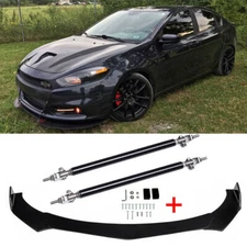 For Dodge Dart 2013-2016 Front Bumper Lip Body Kit Spoiler Splitter + Strut Rods