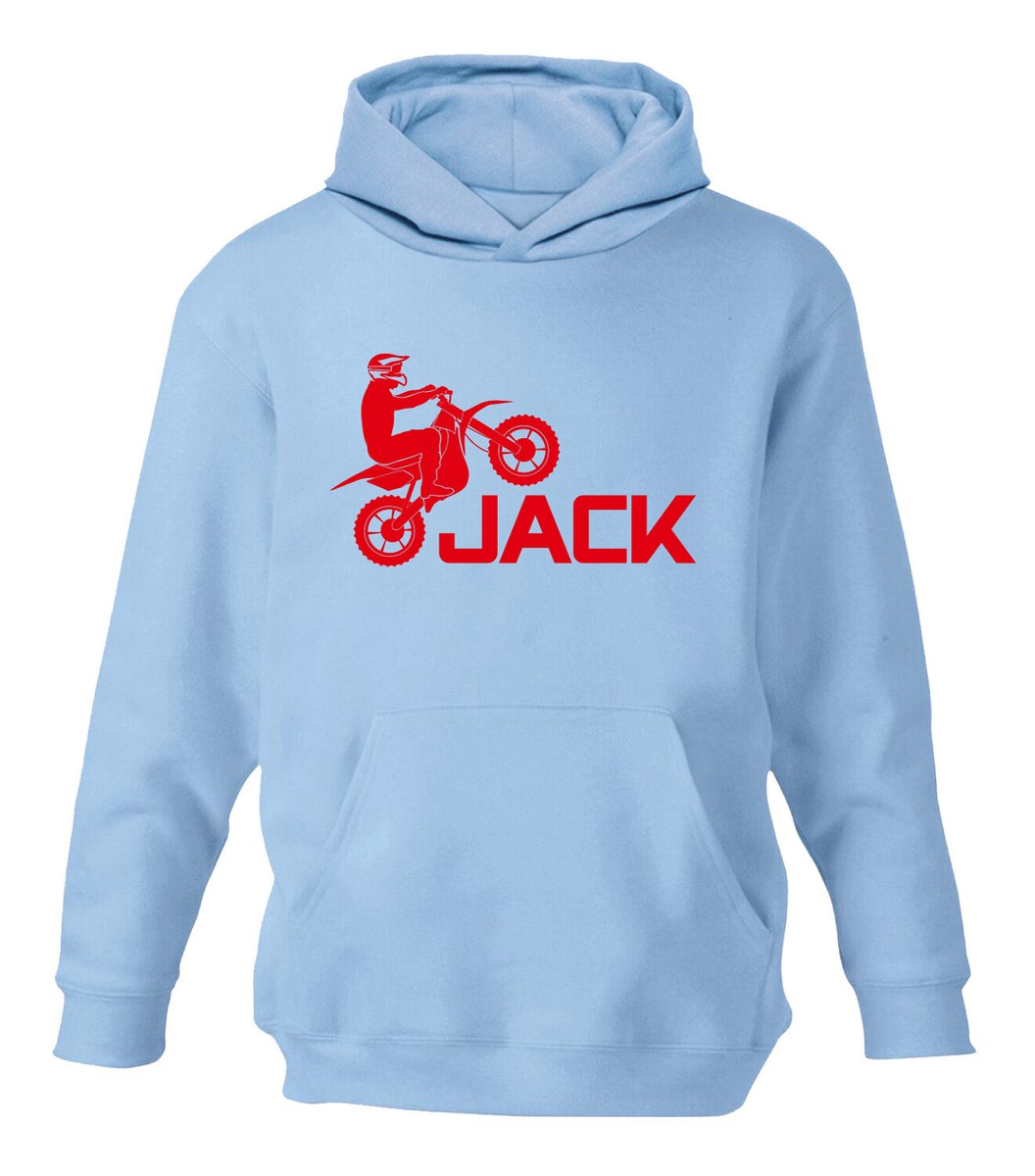 Personalised Motocross Dirt Bike Hoodie Kids Childrens Moto Hoody All Ages  | eBay
