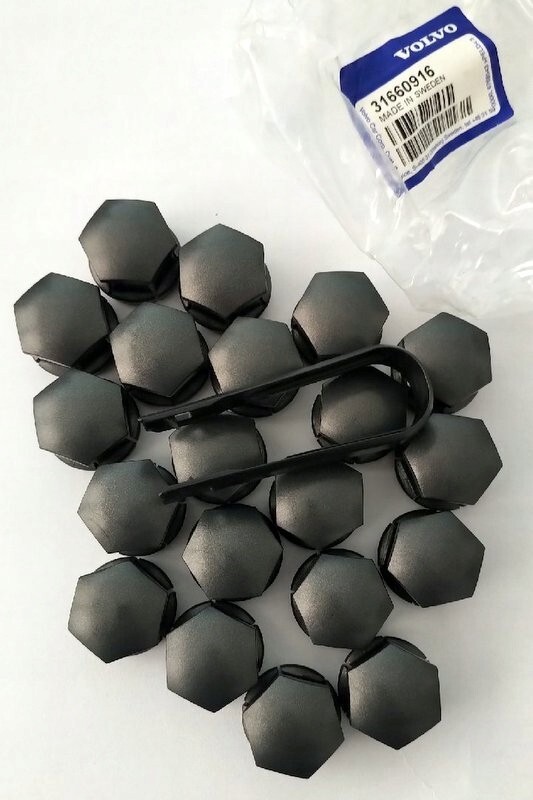 OEM Genuine Volvo 31660916 Wheel Bolt Cover Set 20 Pcs Kit Romoval Tool