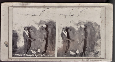 Knights Deep Gold Mine. Stereo Card by Neilson Brothers, Johannesburg 