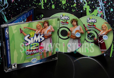 2005 THE SIMS 2 UNIVERSITY EXPANSION PACK W/ CODE zombies npc 2-disc cd-rom PC
