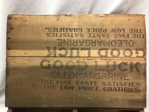 Vintage Early Wooden Crate Advertising Jelke Good Luck Oleomargarine - Picture 4 of 7