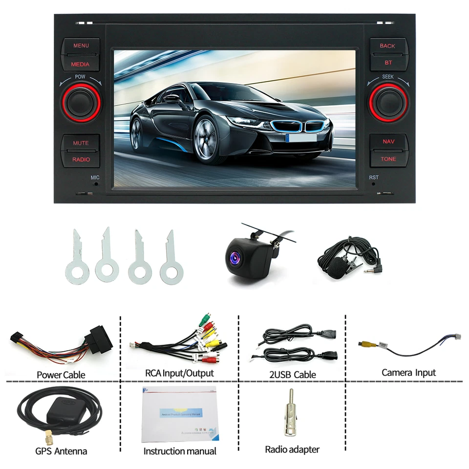 Für Ford Transit MK7 2007-2012 Android 13 Autoradio Carplay 4+64G GPS Navi BT - Bild 3 von 4