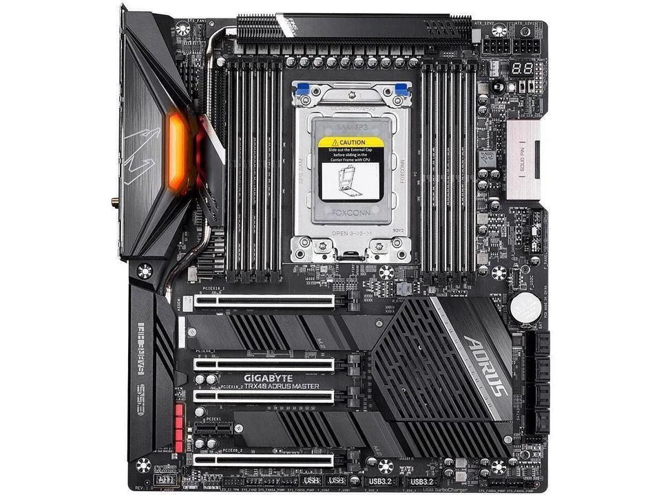 AORUS Gigabyte TRX40 MASTER Motherboard CPU TRX40 AMD Ryzen DDR4 WiFi 10GbE - Image 2 of 4