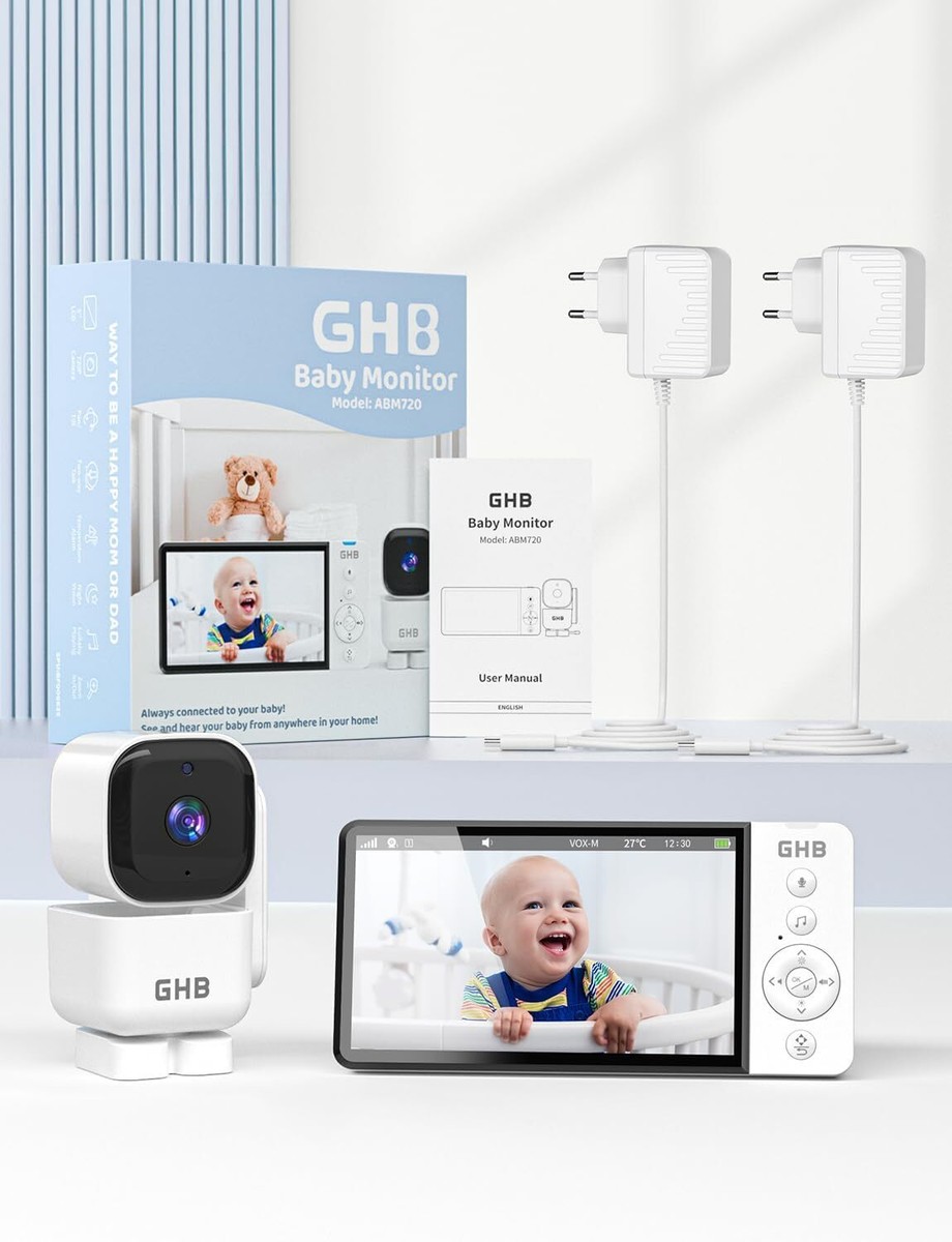 GHB Babyphone Mit Kamera 5 Zoll HD - 1080P Mit Nachtsicht & Schlafliedern