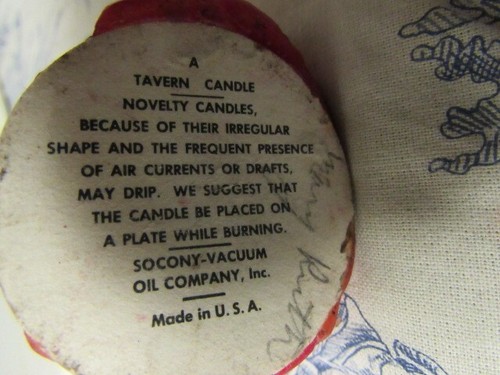 Vtg. Promo Socony Christmas Caroler Girl Tavern Candle - Picture 10 of 11