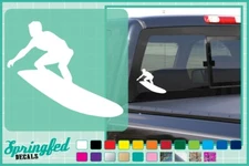 SURFER SILHOUETTE cut vinyl decal #7 car truck window Surf Guy Surfing stickers
