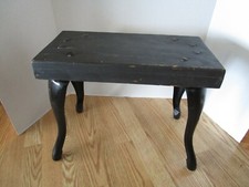 Sgabello panca rustica vintage in legno e metallo di recupero seduta ingresso corridoio anni 50