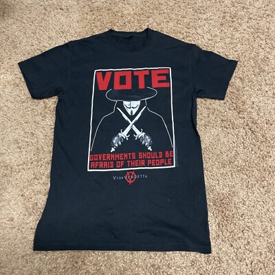 VOTE V For Vendetta Comic Book Movie Promo T-Shirt(see Details