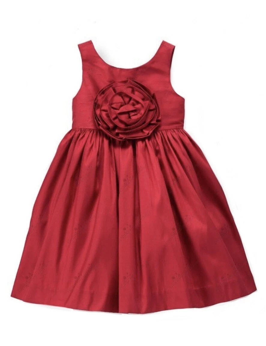 janie and jack red satin dress Janie and Jack Red 100% Silk Baby & Toddler Clothing for sale