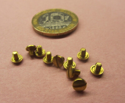 Binding Head Slotted Machine Screw Brass, 2-56 x 1/8'' Length 200 Pcs