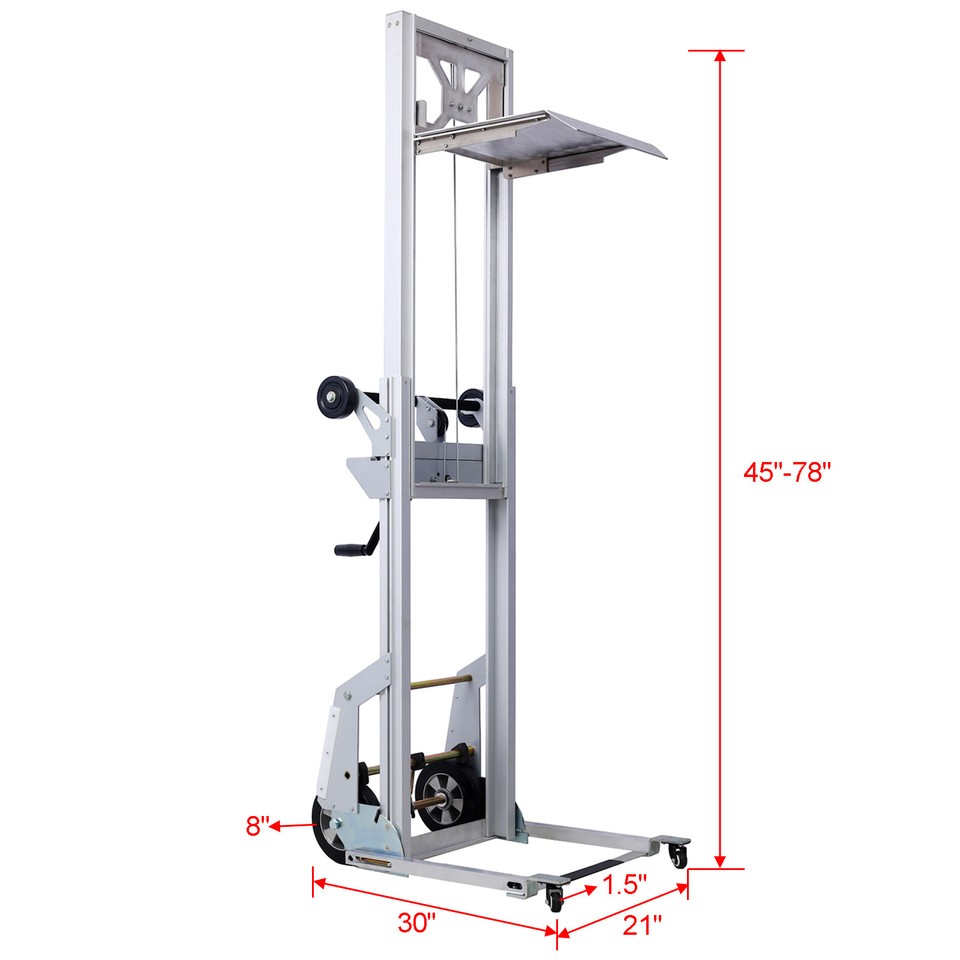 Portable Manual Platform Lift Truck 200 Lbs Load Capacity Aluminum Load