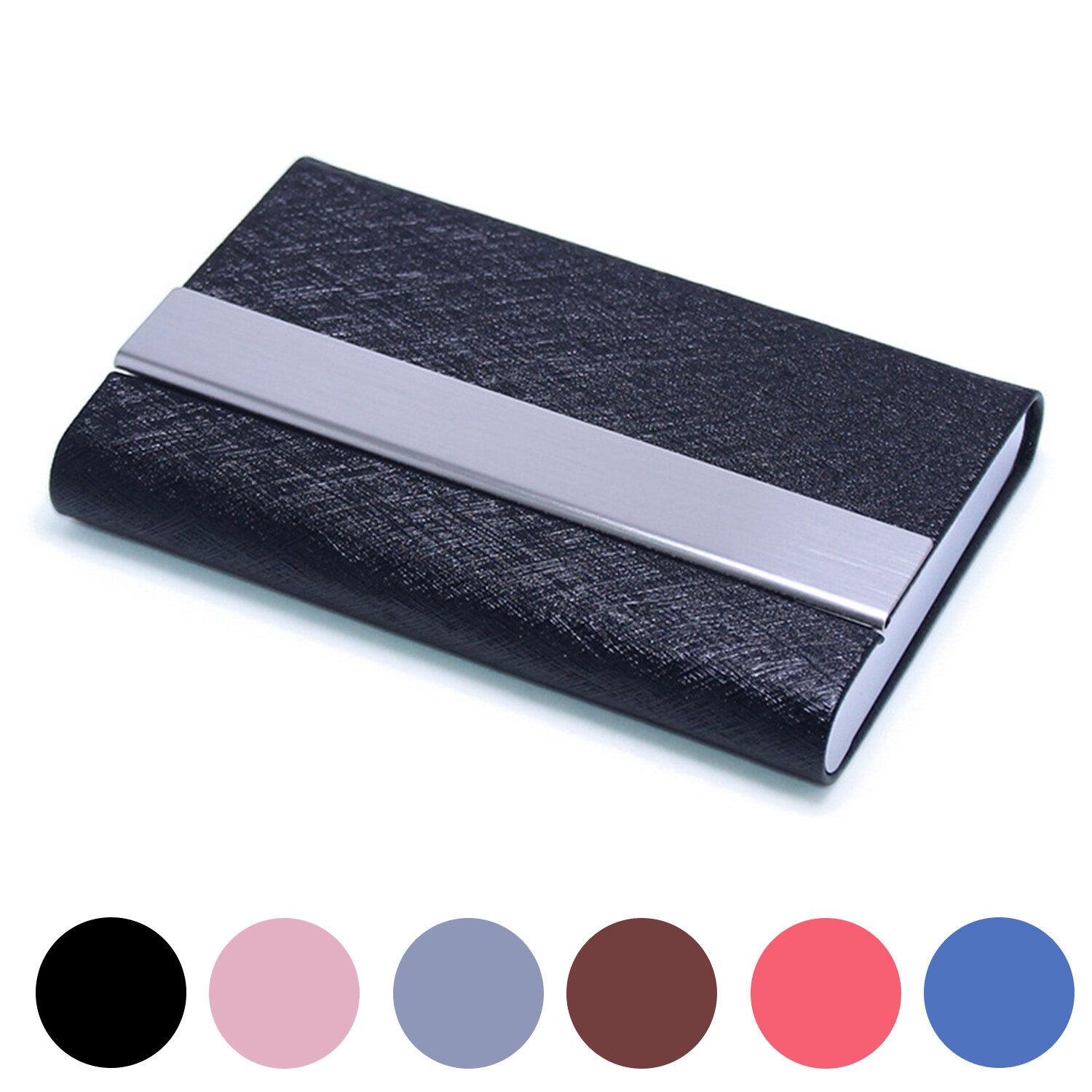 Luxury Pocket PU Leather Metal Business ID Credit Card Holder Case Wallet