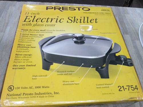 Presto 06626 11 inch Electric Skillet W/ GLASS COVER NEW - Picture 4 of 8