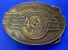 Running Strong For American Indian Youth Billy Mills Gold Medalist Belt Buckle