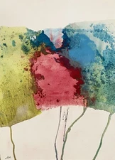 Abstract Mixed Media Painting on 11 X 15” Paper Contemporary