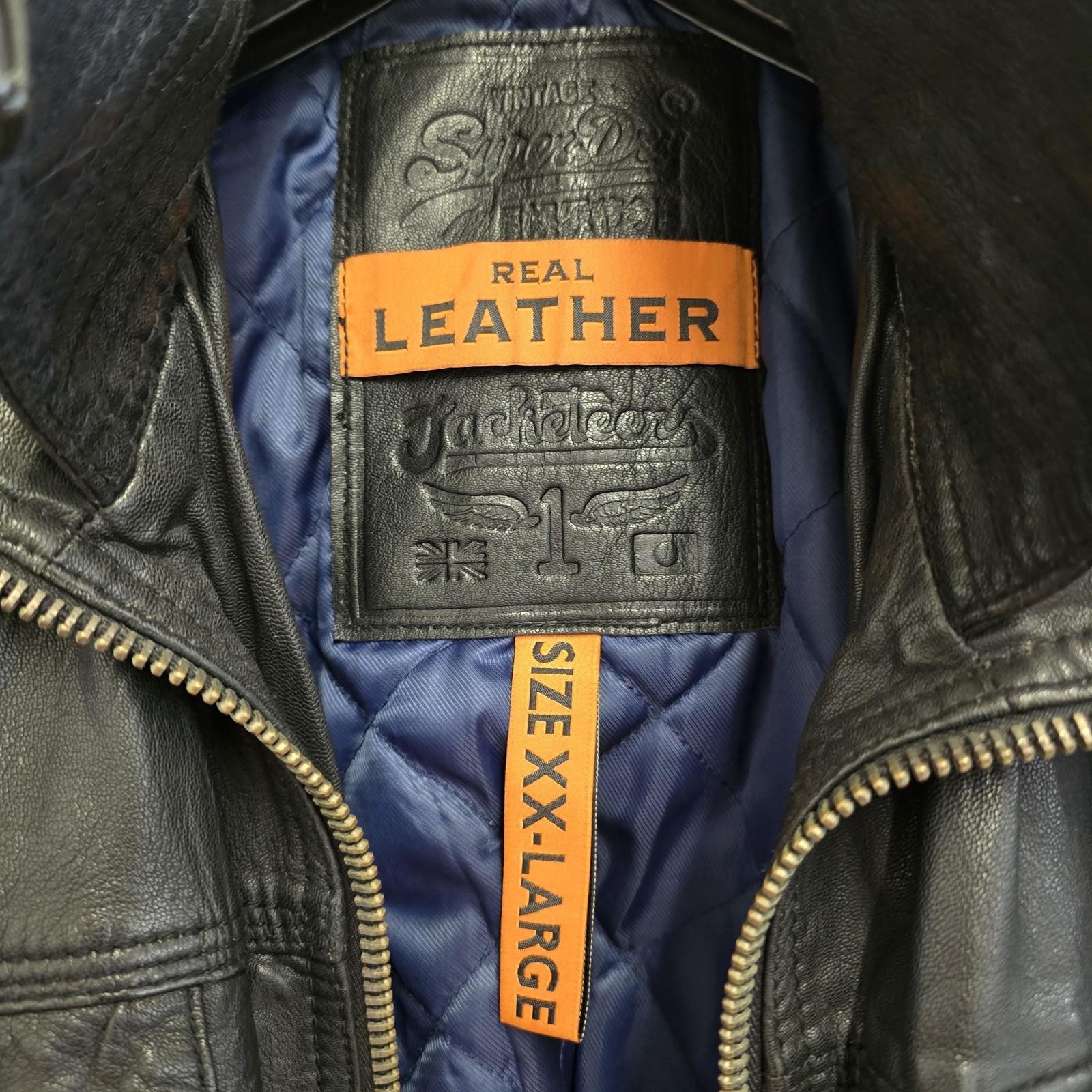 Vintage Japan Design Superdry Brad Leather Black Pocket Zip Jacket LGB Style image 10