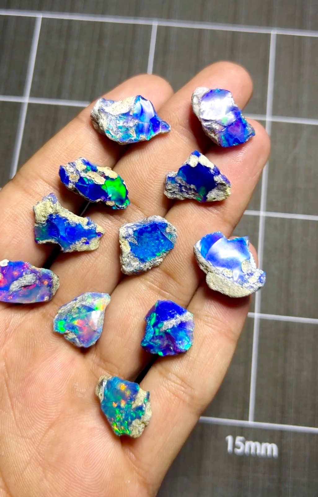 Natural Ethiopian Opal Rough Lot 59 Cts - Neon Fire Rough Gemstone Parcel (55% O