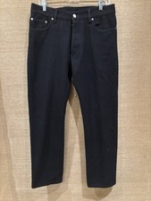 Vintage Helmut Lang Mens Navy Wool Button Fly Jeans Size 34 Italy Rare 