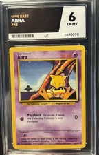 Wizards of the Coast Pok�mon TCG 1999 Base Set Abra 43/102 ACE Graded 6 EN