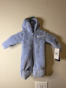 NWT Nike Coverall Baby Infant Sherpa Warm Hood Unisex Zipper Blue